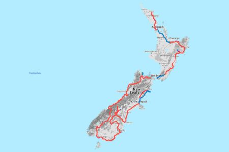Track Nieuw Zeeland Reisfietsers.nl